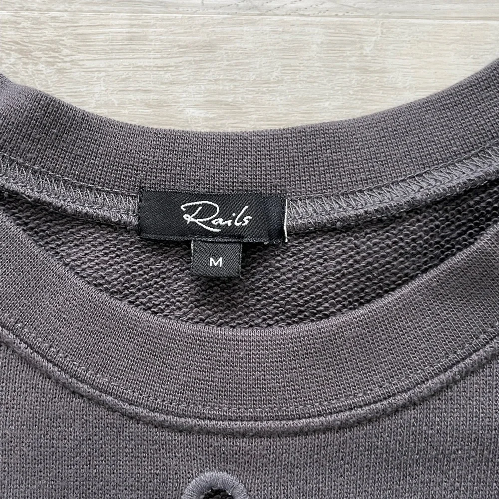 Rails Alice Eyelet Sweatshirt Soft Girl Coquette Cozy Pullover Women M Crew Neck - Picture 8 of 14
